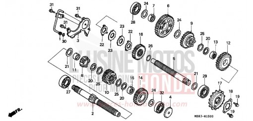 TRANSMISSION (1) VT600CR de 1994